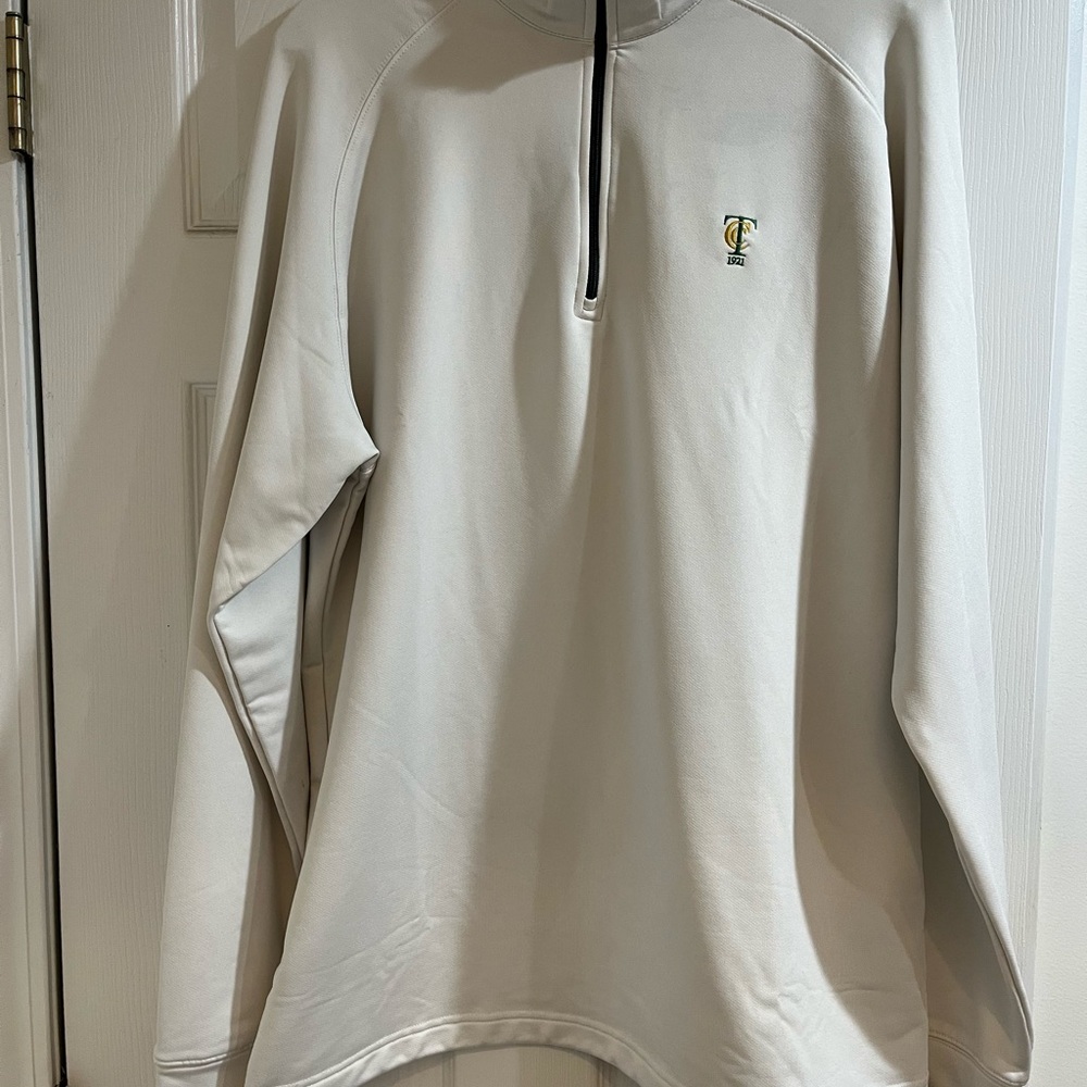 Dunning Golf Men's Cream/White Windbreaker, Quarter Zipper, XL. Looks great!